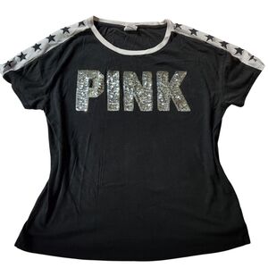 2010s Victoria's Secret PINK Bling Sequin Shirt Sz S